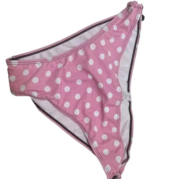 PINK AND WHITE POLKA DOT STRING BIKINI SET SIZE SMALL - Picture 7 of 16